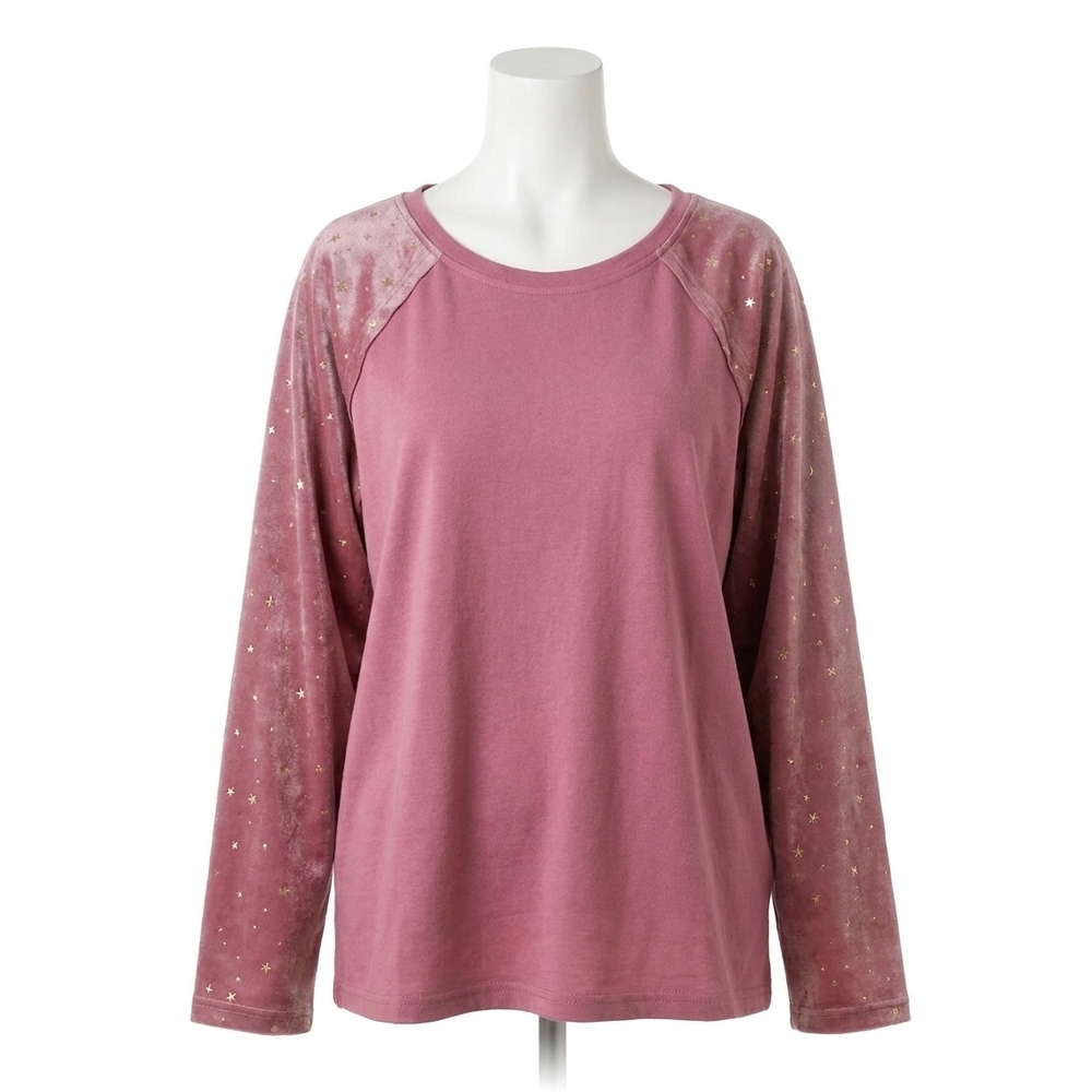 NEW UMGEE star layered mesh sleeve top in berry